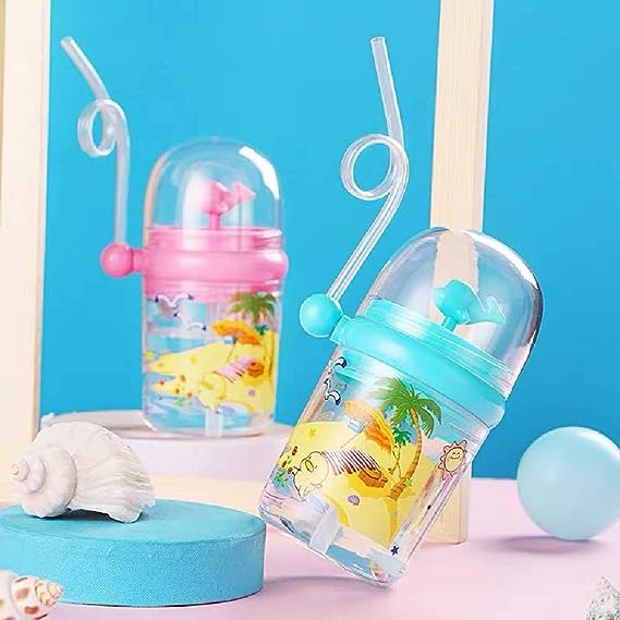 Children Whale Spray Cup Sippy Bottle Cartoon Baby With Sippy Kettle Outdoor Portable Children’s Cup