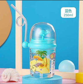 Children Whale Spray Cup Sippy Bottle Cartoon Baby With Sippy Kettle Outdoor Portable Children’s Cup