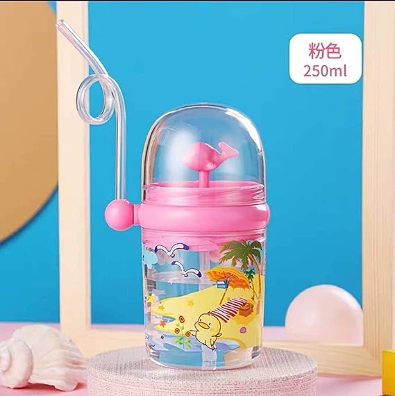 Children Whale Spray Cup Sippy Bottle Cartoon Baby With Sippy Kettle Outdoor Portable Children’s Cup