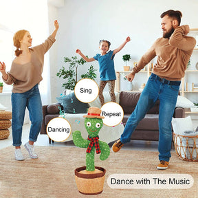 Electronic Rechargeable Shake Dancing Cactus Funny Singing Wriggle Dancing Educational Toy