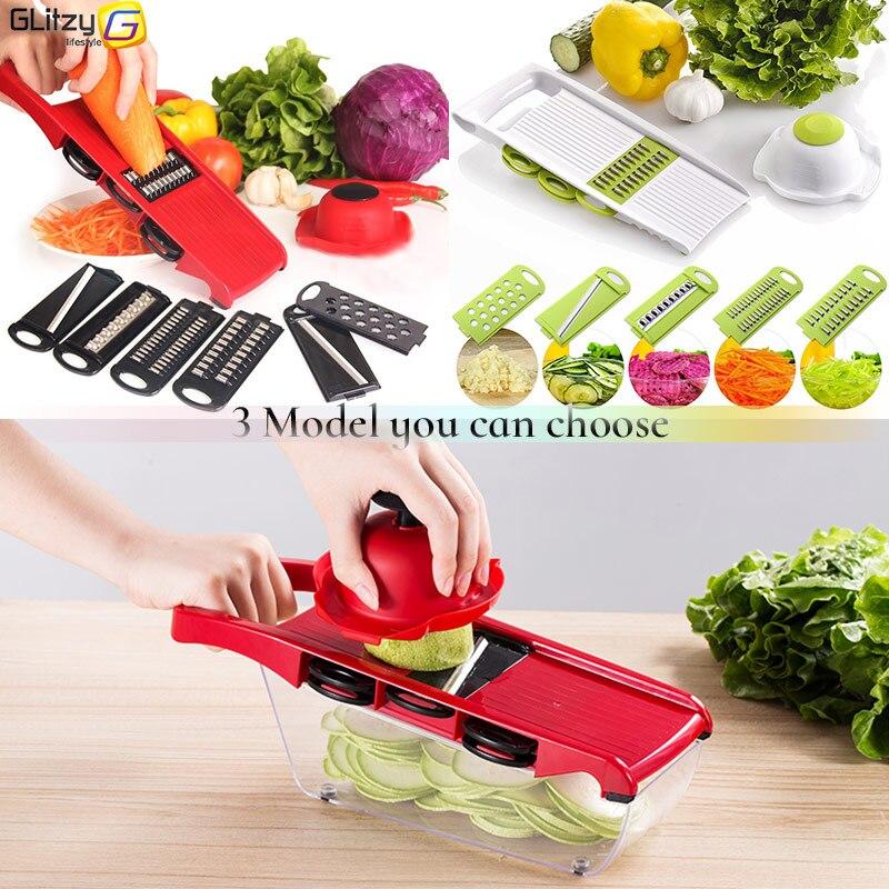 Slicer Vegetable Cutter Grater Chopper Six Interchangeable Blades With Hand Protector