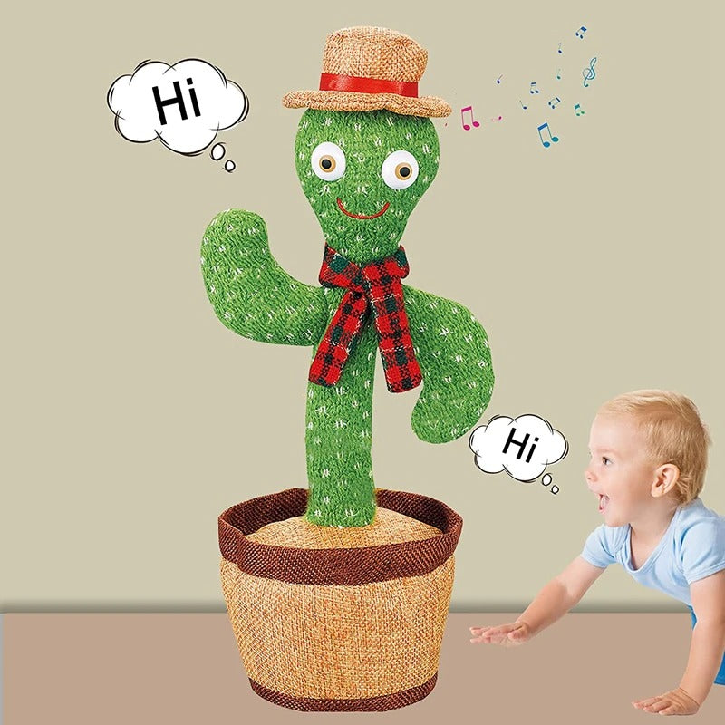 Electronic Rechargeable Shake Dancing Cactus Funny Singing Wriggle Dancing Educational Toy