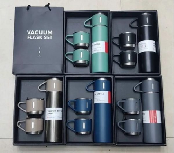 Stainless Steel Vacuum Flask Set, 500ml With 2cups